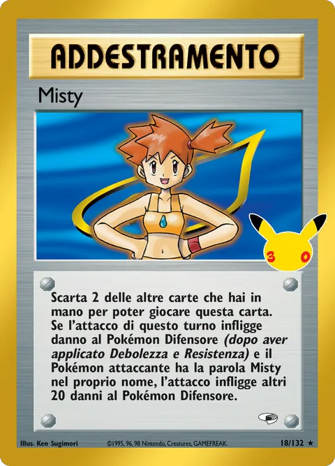 Carta Pokémon Misty, Gym Heroes 18/132: ristampa Classic Collection di 30th Celebration